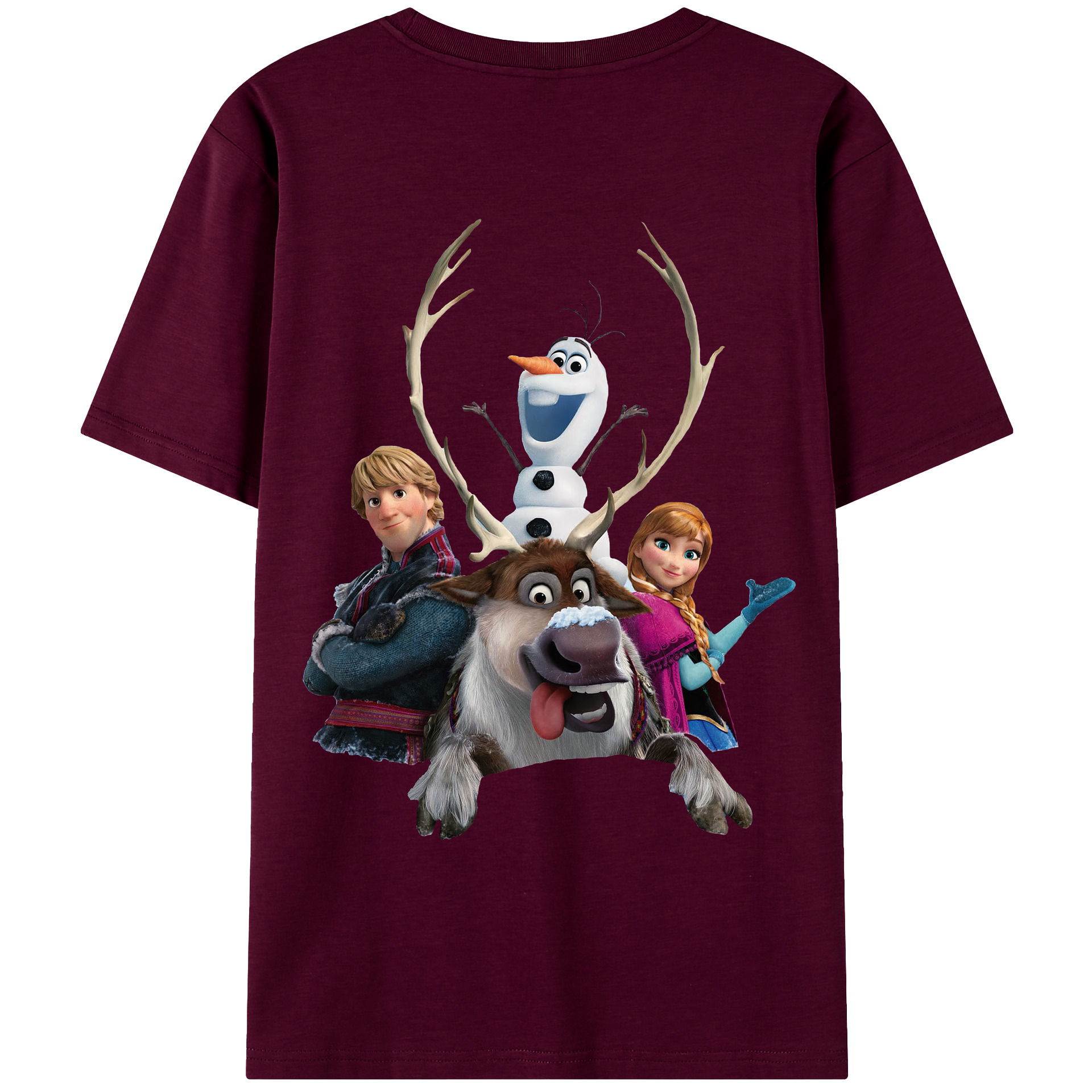 （画像用） アナと雪の女王 アンナ エルサ Frozen Anna Elsa レディース半袖Tシャツ(バックプリント)